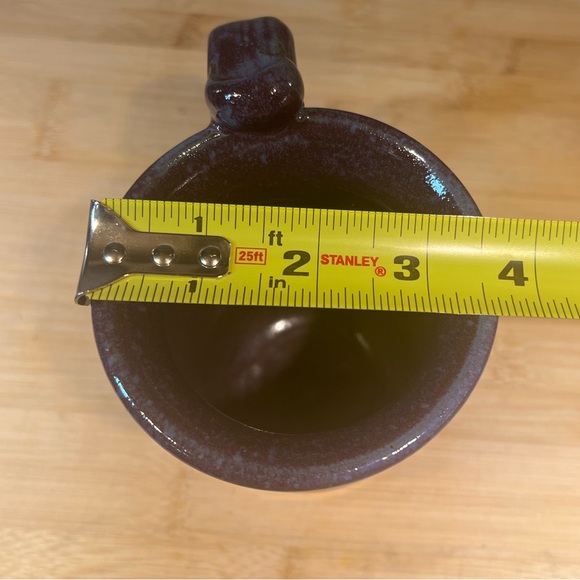 Handmade Alaskan Pottery Mug with Bear Print Design Purple and Gray glaze 5 5/8” - Picture 7 of 7